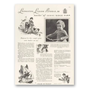 1929 Cream of Wheat Print Ad | Livingston Ludlow