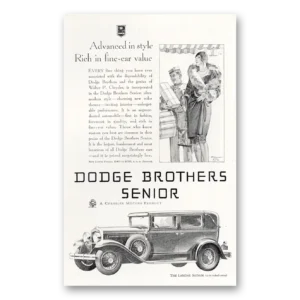 1929 Dodge Senior Print Ad | Senior Rich
