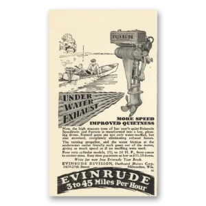 1929 Evinrude Print Ad | Water Exhaust