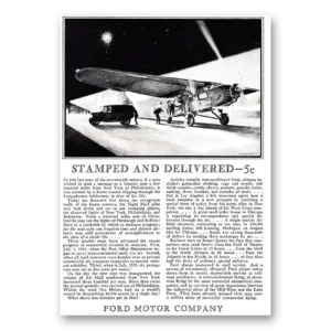 1929 Ford Motor Company Print Ad | Stamped Delivered