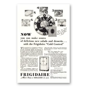1929 Frigidaire Refrigerator Print Ad | Cold Control