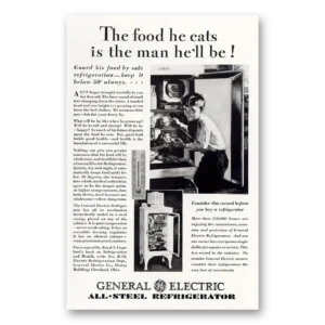 1929 General Electric Refrigerator Print Ad | Ge Food