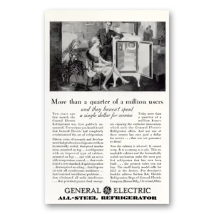 1929 General Electric Refrigerator Print Ad | Quarter Million