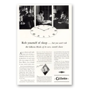 1929 Gillette Razor Blades Print Ad | Rob Yourself Sleep