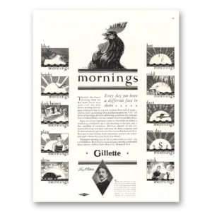 1929 Gillette Razor Blades Print Ad | Mornings