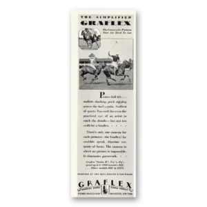 1929 Graflex Cameras Print Ad | Ponies Full Tilt