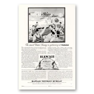 1929 Hawaii Print Ad | Waikiki