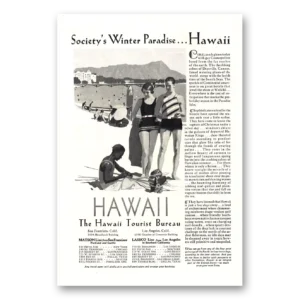 1929 Hawaii Print Ad | Winter Paradise