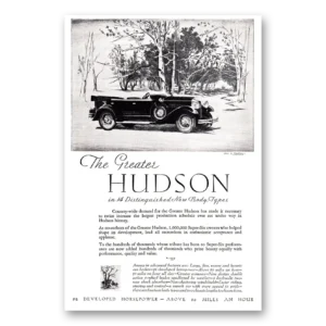 1929 Hudson Motor Car Print Ad | Greater Hudson