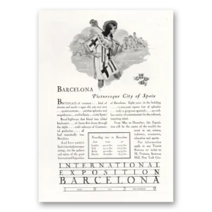1929 International Exposition Barcelona Print Ad | Picturesque City