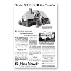 1929 Johns Manville Print Ad | Wear Them Out