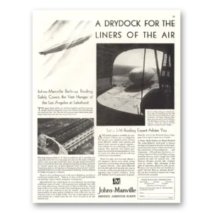 1929 Johns Manville Print Ad | Drydock