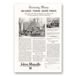 1929 Johns Manville Print Ad | Roof Trees