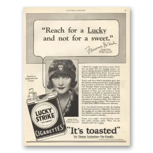 1929 Lucky Strike Cigarettes Print Ad | Fannie Ward