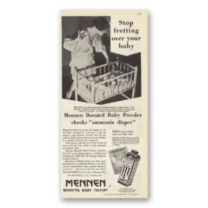 1929 Mennen Borated Baby Powder Print Ad | Fretting Over