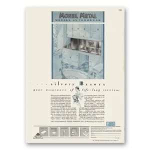 1929 International Nickel INCO Print Ad | Silvery Beauty