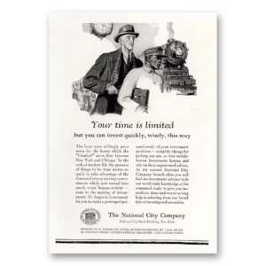 1929 National City Bank Print Ad | Time Limited