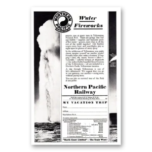 1929 Northern Pacific Railway Print Ad | Fireworks