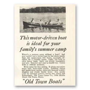 1929 Old Town Boats Print Ad | Motor Driven B
