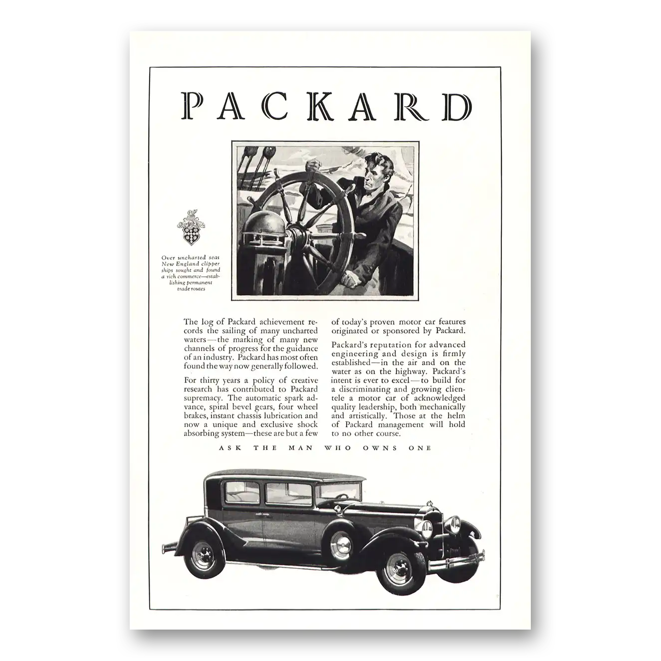 1929 Packard Print Ad | Clipper Ships