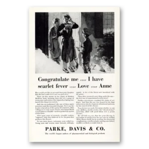 1929 Parke-Davis Print Ad | Scarlet Fever