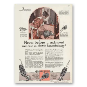 1929 Electric Vacuum Cleaner Print Ad | Such Speed