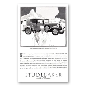 1929 Studebaker President Print Ad | Eight Brougham