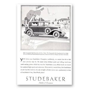 1929 Studebaker Commander Print Ad | Drive Confidently