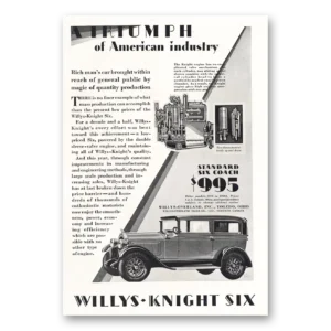 1929 Willys Knight Print Ad | Triumph American