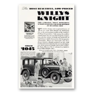 1929 Willys Knight Print Ad | Finger Tip