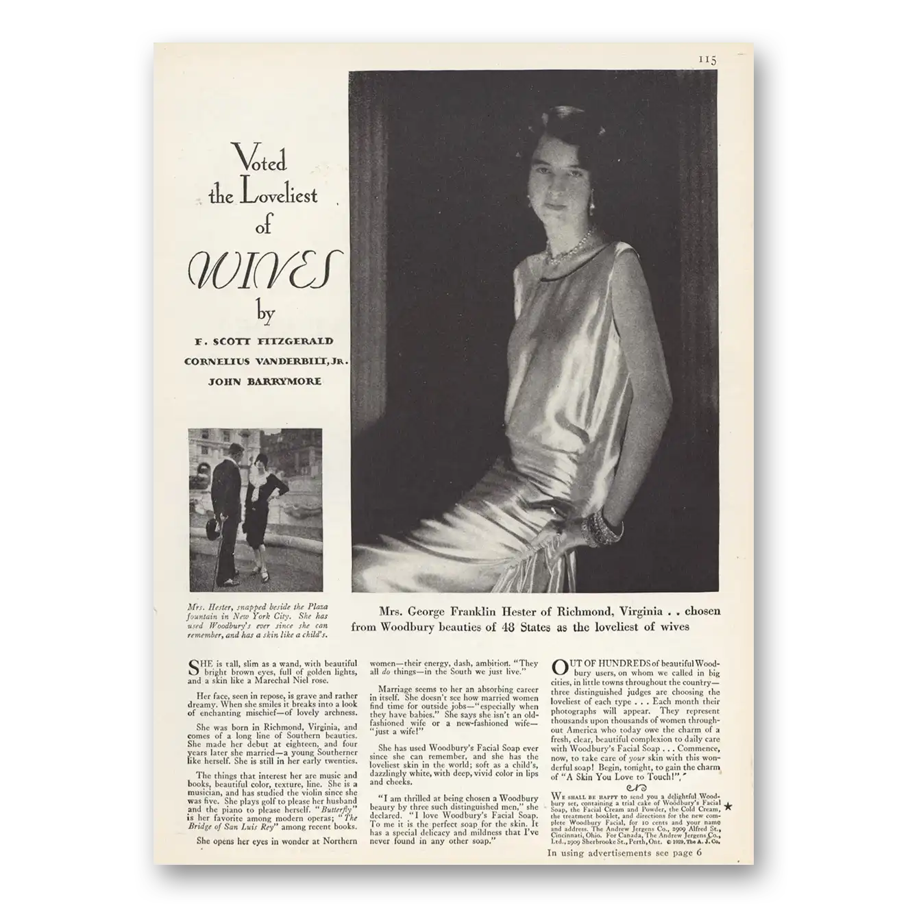 1929 Woodbury Facial Soap Print Ad | George Franklin Hester