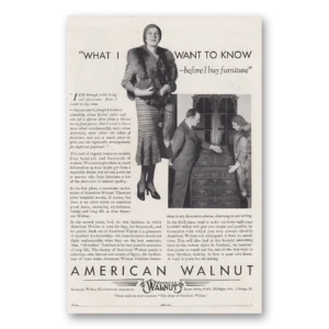1930 American Walnut Print Ad | Buy Furniture