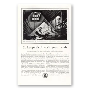 1930 American Telephone Print Ad | Keeps Faith