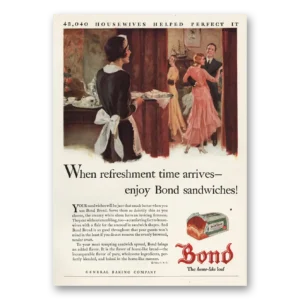 1930 Bond Bread Print Ad | Refreshment Time