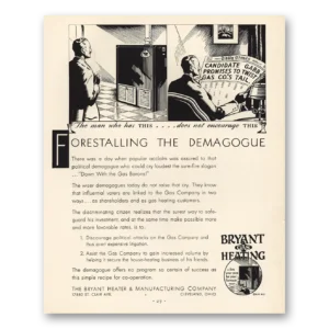 1930 Bryant Gas Heating Print Ad | Demagogue