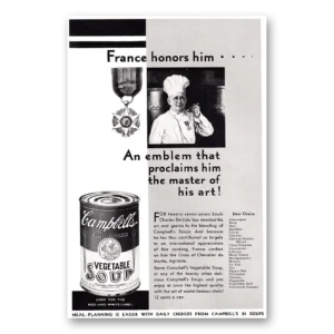 1930 Campbells Vegetable Soup Print Ad | Louis Charles