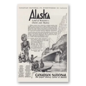 1930 Canadian National Railways Print Ad | Alaska Land