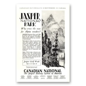 1930 Canadian National Railways Print Ad | Jasper National Park