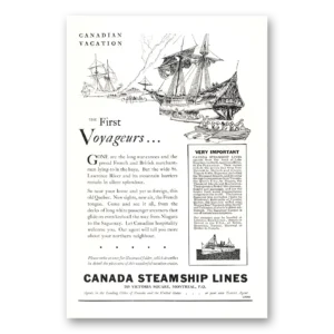 1930 Canada Steamship Lines Print Ad | First Voyageurs