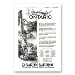 1930 Canadian National Railways Print Ad | Highlands Ontario