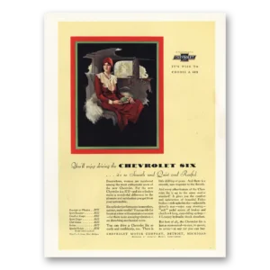 1930 Chevrolet Six Print Ad | Smooth Quiet Restful