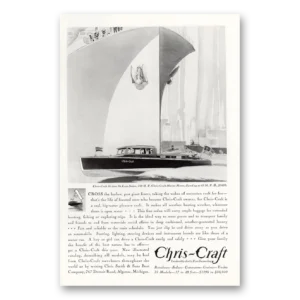 1930 Chris Craft Print Ad | Across Harbor