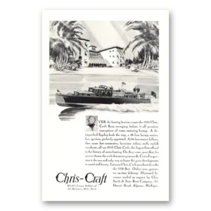 1930 Chris Craft Print Ad | Chris Craft