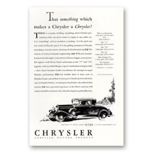 1930 Chrysler 77 Print Ad | That Something
