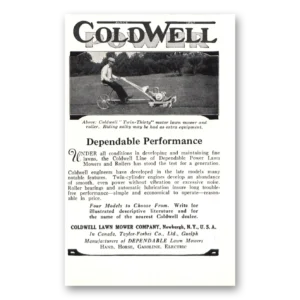 1930 Coldwell Lawn Mower Company Print Ad | Dependable