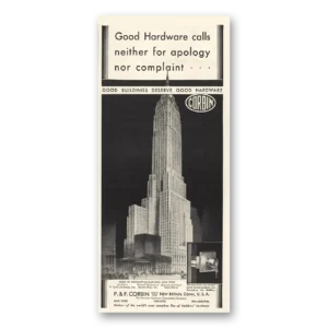 1930 P & F Corbin Print Ad | Bank Manhattan