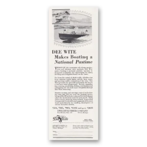 1930 Dee Wite Boats Print Ad | National Pastime