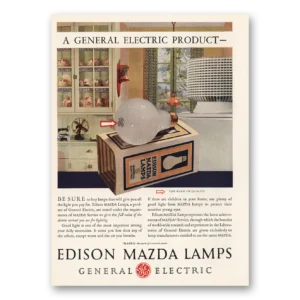 1930 Mazda Lamps Print Ad | All Light