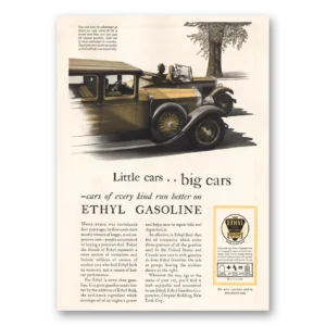 1930 Ethyl Corporation Print Ad | Little Cars Big Cars