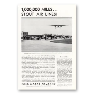 1930 Ford Aviation Print Ad | Stout Air Lines